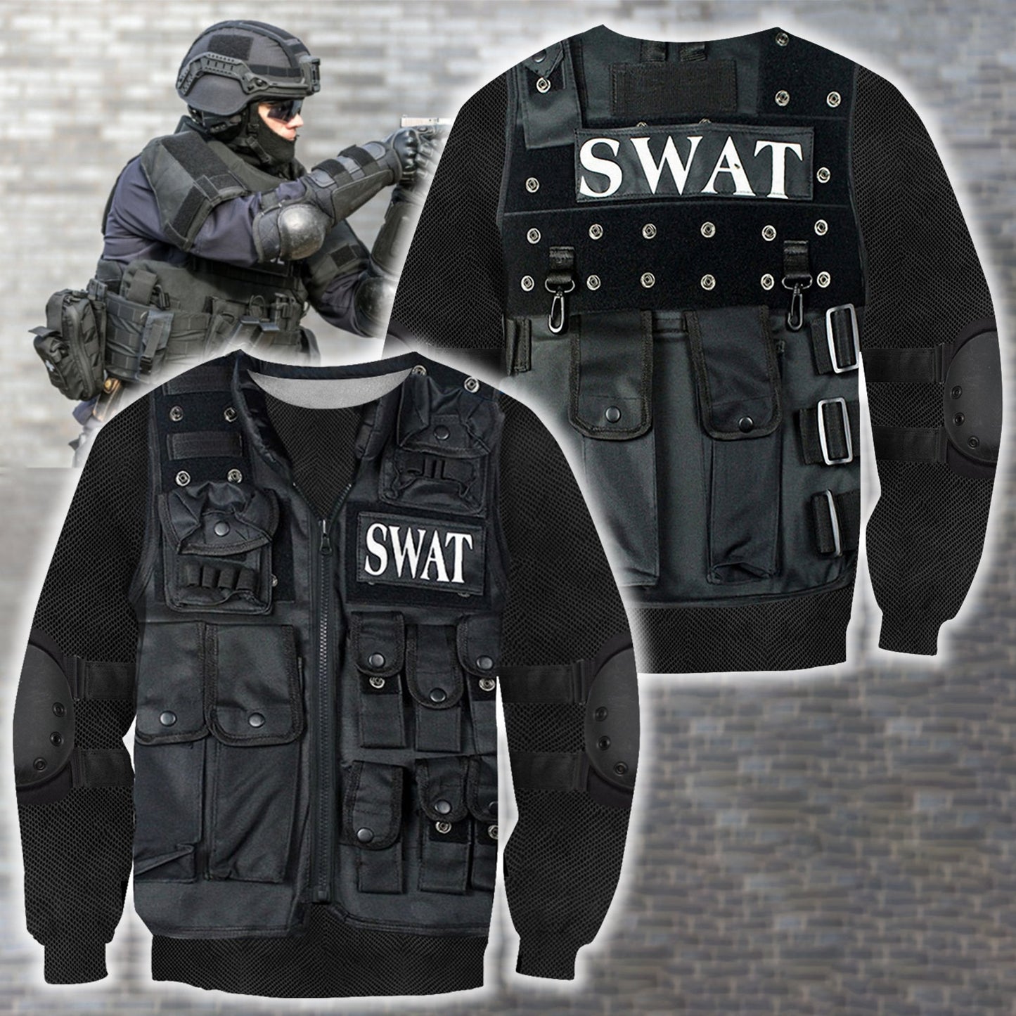 3D All Over Printed U.S SWAT Team Uniform - Amaze Style™-Apparel