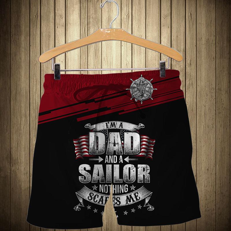 US Sailor Nothing scares Custom name 3D printed shirts