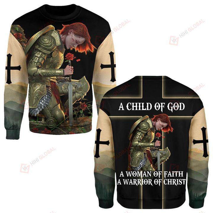 A CHILD OF GOD A WOMAN OF FAITH A WARRIOR OF CHRIST ALL OVER PRINTED SHIRTS - Amaze Style™-Apparel