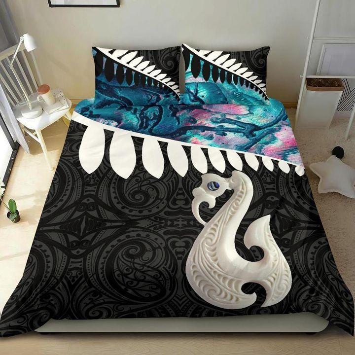 Aotearoa Bedding Set Silver Fern Manaia Paua Shell