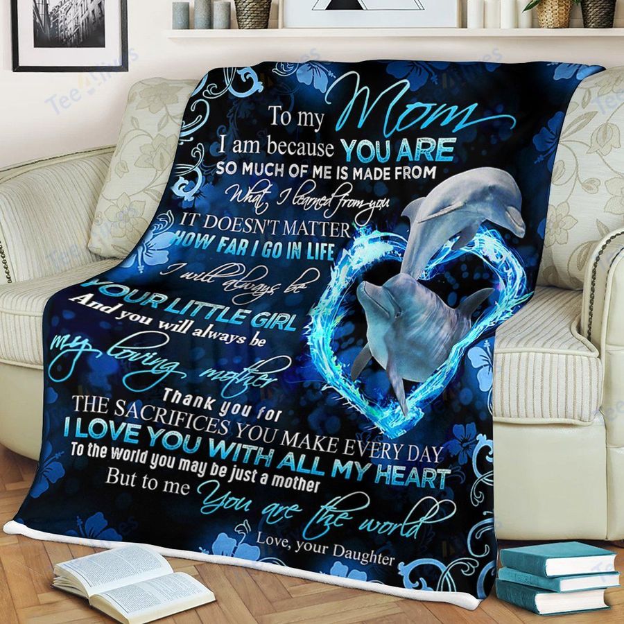 Custom Blanket To My Mom Dolphin-Best Gift For Mom Mother -Sherpa Blanket TA