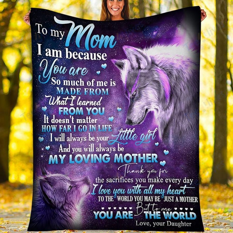 Custom Blanket Wolf To My Mother -Best Gift For Mom Mother -Sherpa Blanket TA