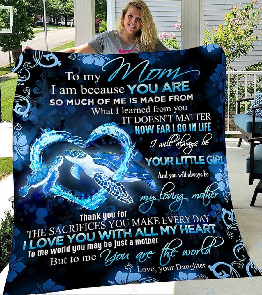 Custom Blanket Turtle To My Mother -Best Gift For Mom Mother -Sherpa Blanket TA
