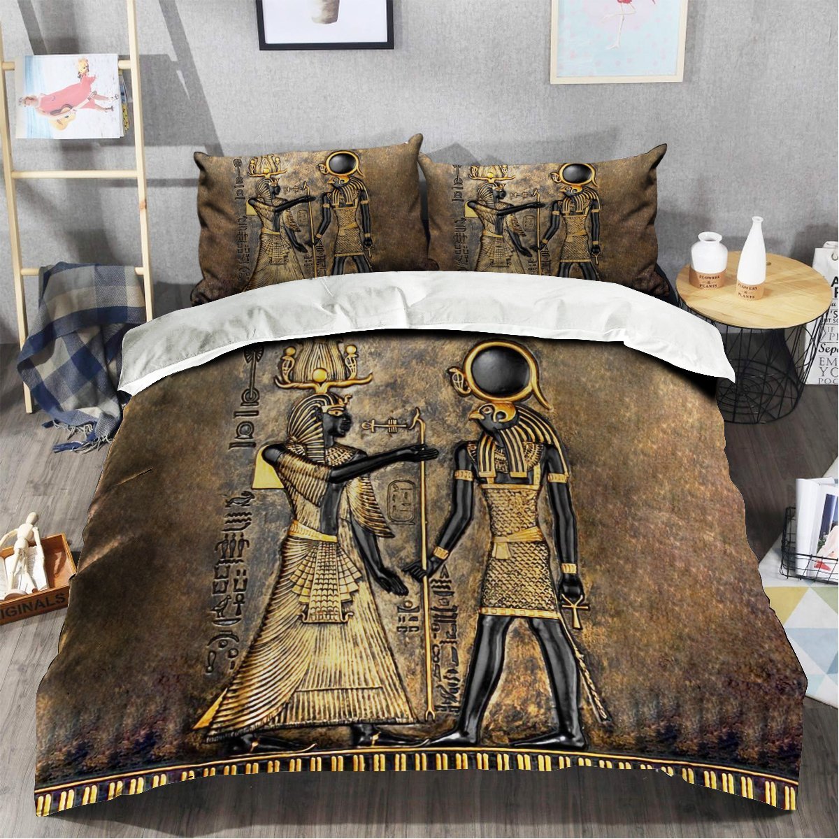 Ancient Egypt Pharaoh and Horus Bedding Set