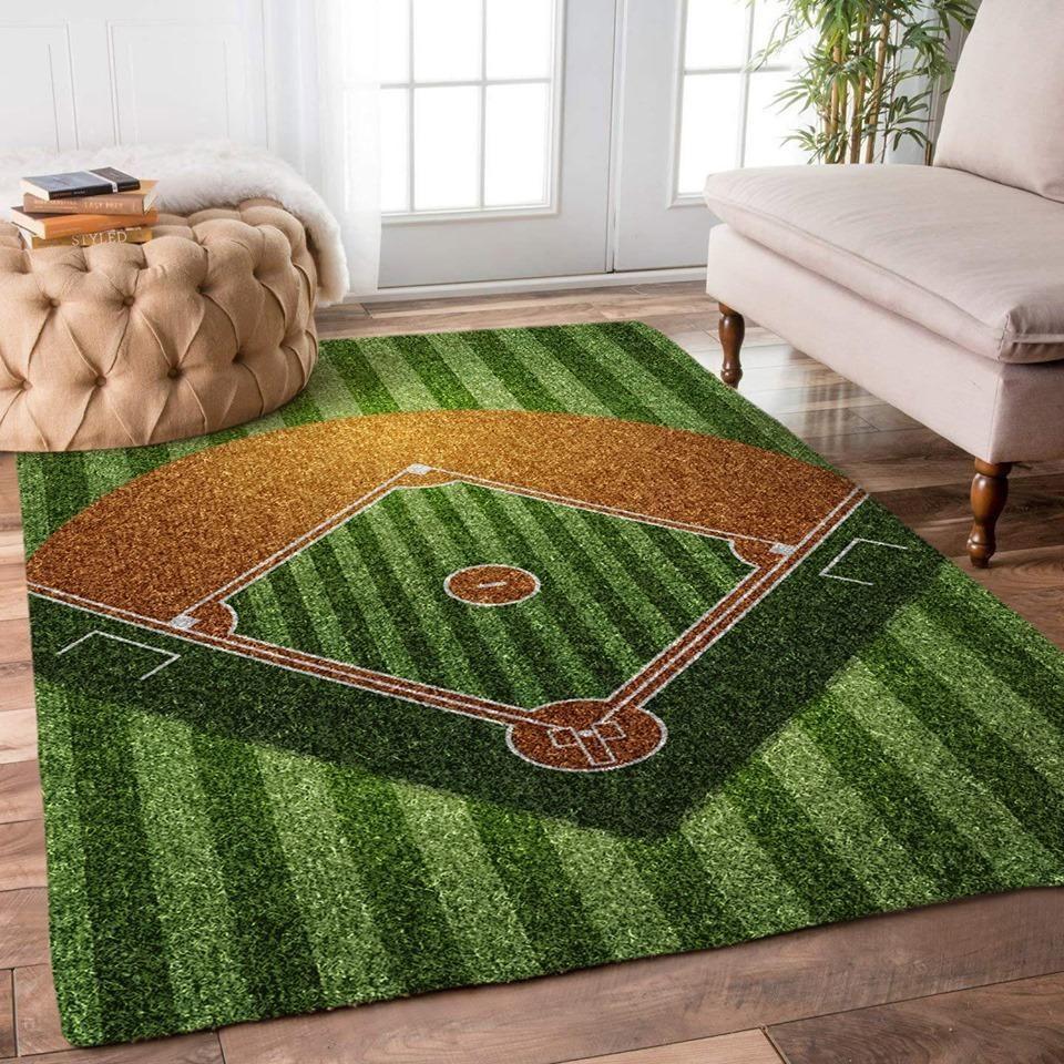BASEBALL RUG- LIMITED EDITION-SPORTY PRINTS-Rug Small (3 X 5 FT)-Vibe Cosy™