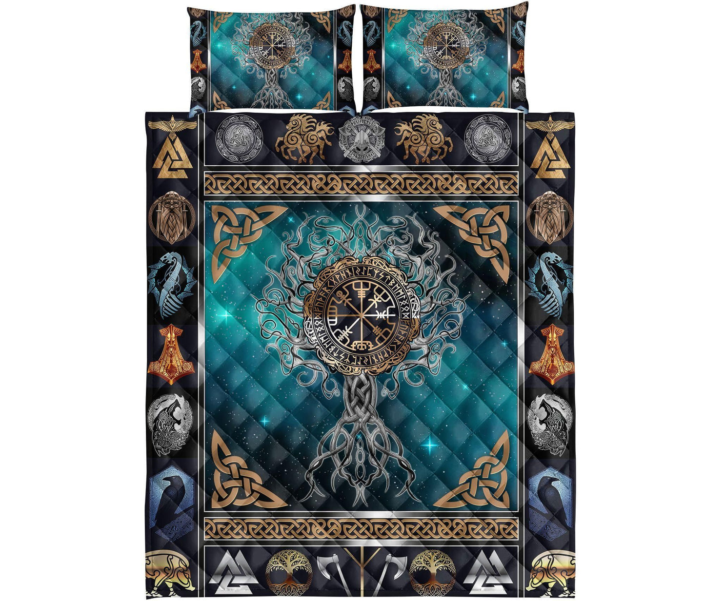 VIKING TREE OF LIFE - QUILT BEDDING SET-Amaze Style™-Twin-Vibe Cosy™