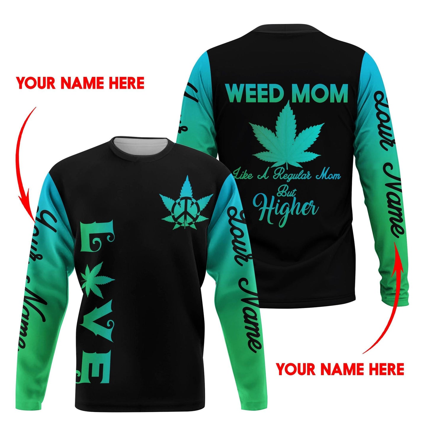 ™ 420 Hoodie Weed Mom 3D all over print Black Green HD00666