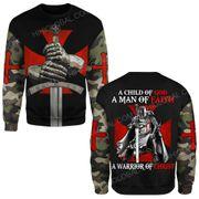 A CHILD OF GOD A MAN OF FAITH A WARRIOR OF CHRIST ALL OVER PRINTED SHIRTS - Amaze Style™-Apparel