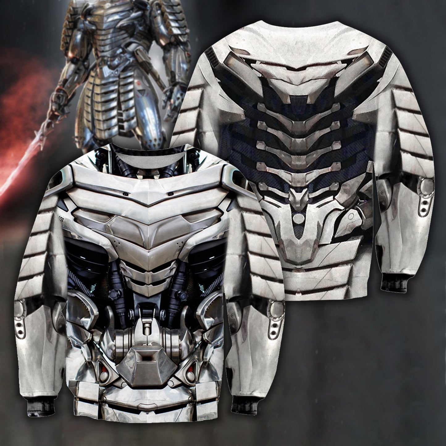 3D All Over Printed Sliver Samurai Armor - Amaze Style™-Apparel