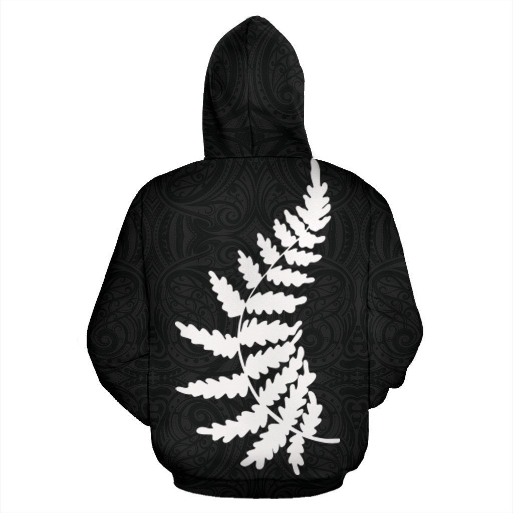 Aotearoa-New Zealand Hoodie Silver Fern Kiwi Patterns Maori PL - Amaze Style™-Apparel