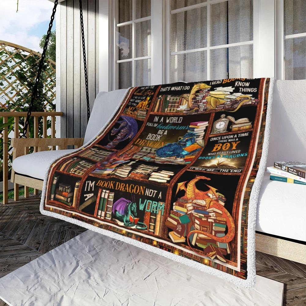 There Was A Boy Who Really Loved Books And Dragons Throw Blanket