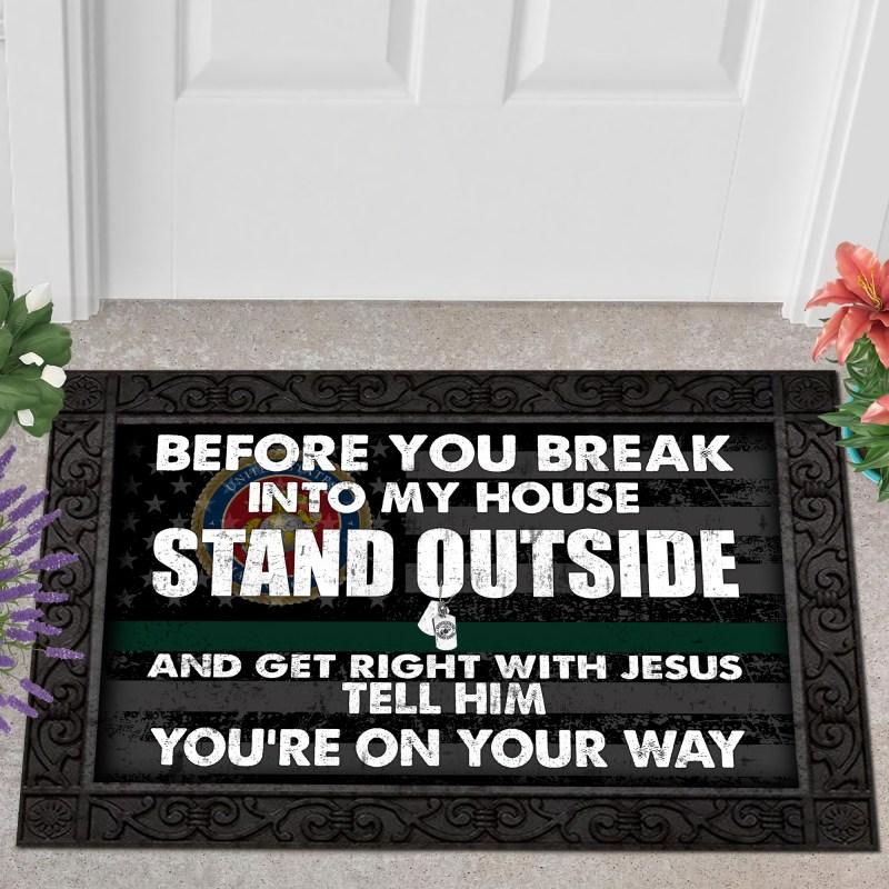 US Marine Corps Veteran Door Mat Proud Military