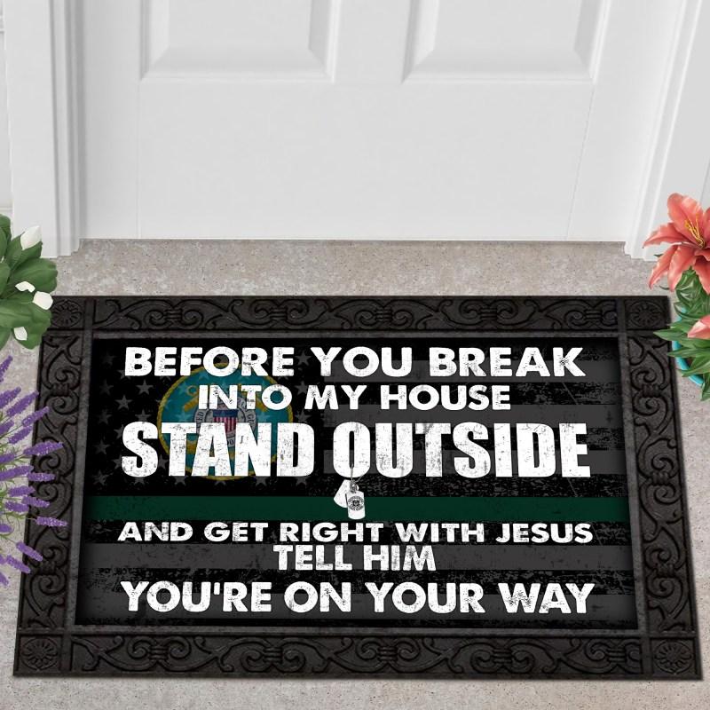 US Coast Guard Veteran Door Mat Proud Military