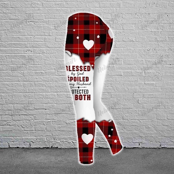 Blessed By God Spoiled By My Husband Red Buffalo Hoodie Set Hoodie and Legging 14062105.CTA