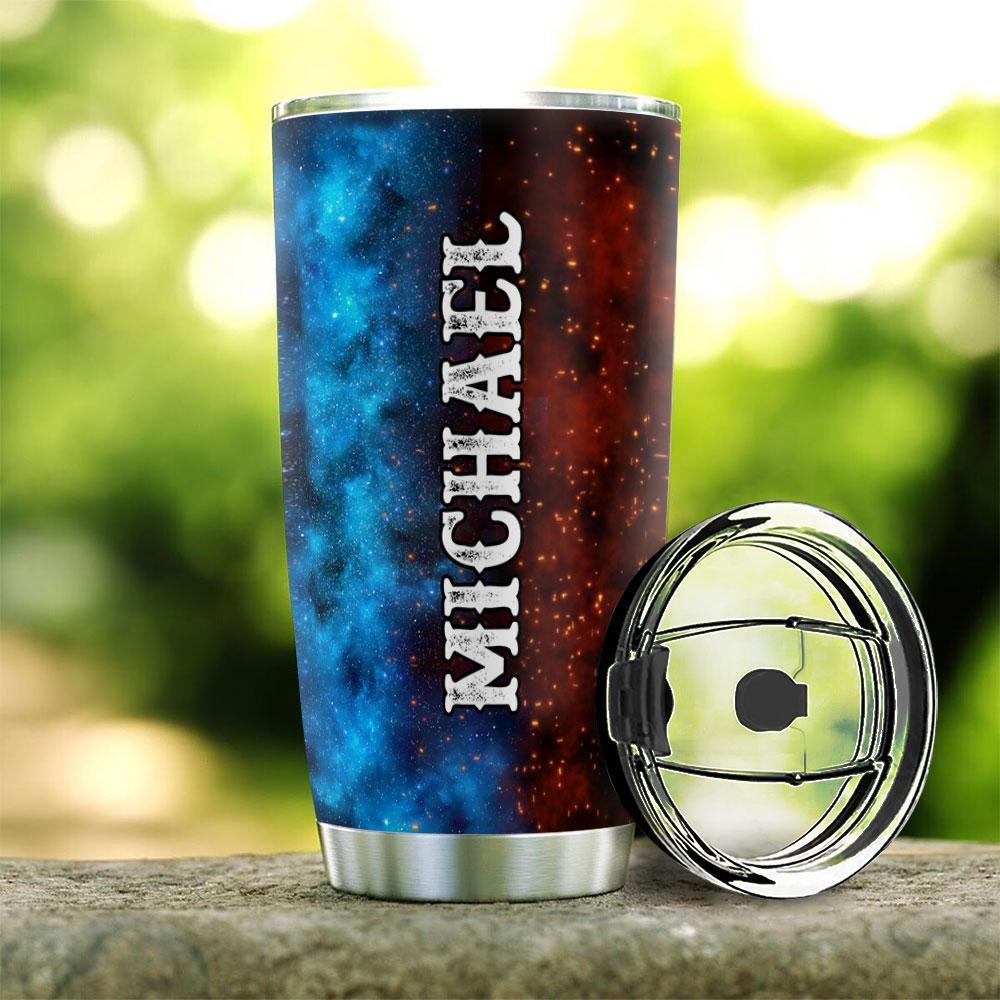 Wolf And Dragon Dad And Papa Personalized Stainless Steel Tumbler