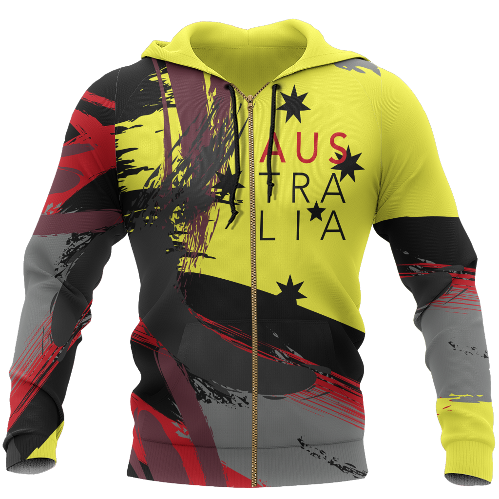 Australia Brush Athletic Style Aboriginal Colors Pullover Hoodie PL - Amaze Style™-Apparel