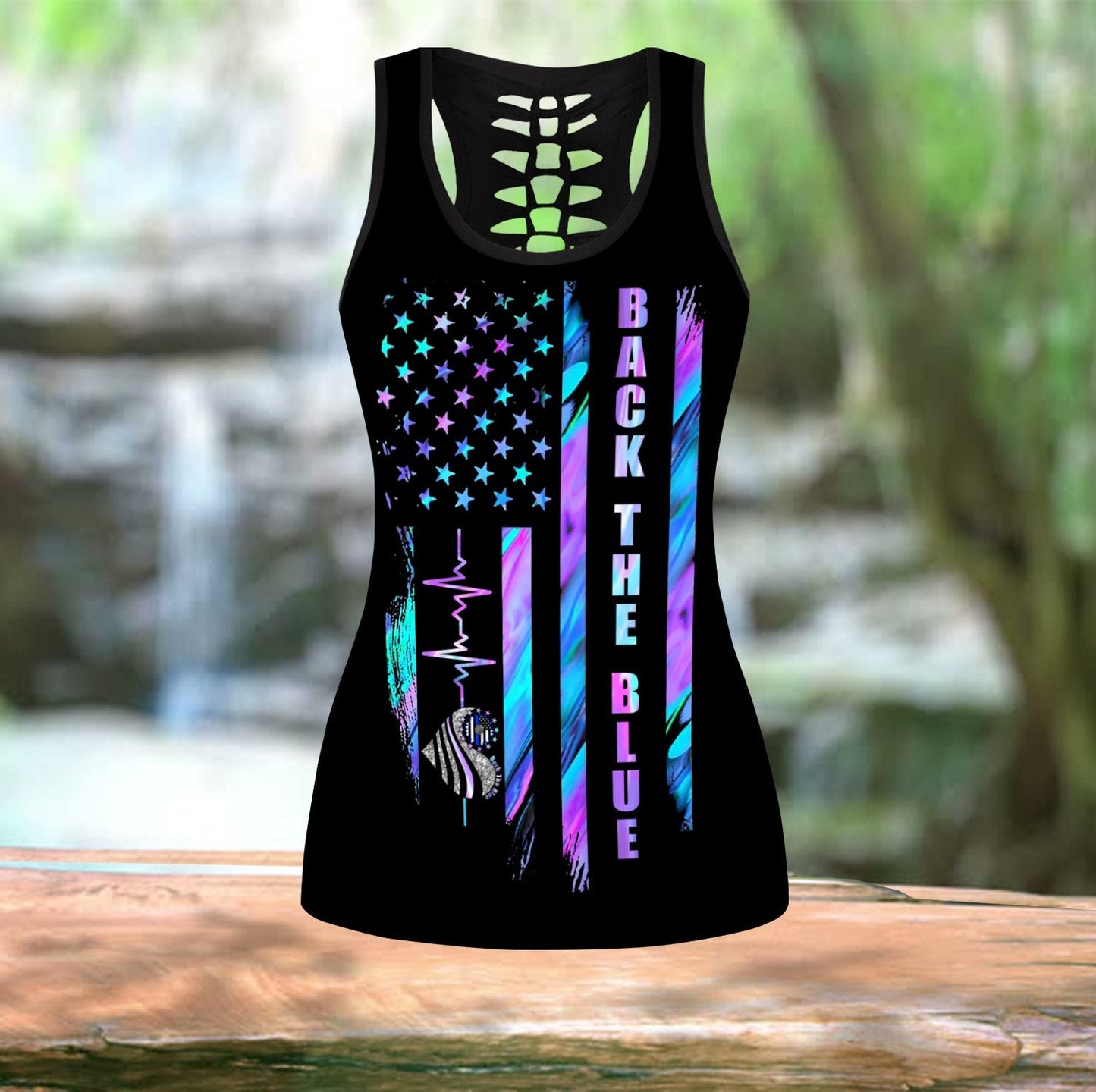 Back The Bue Flag Combo Tank Top + Legging QB07022003