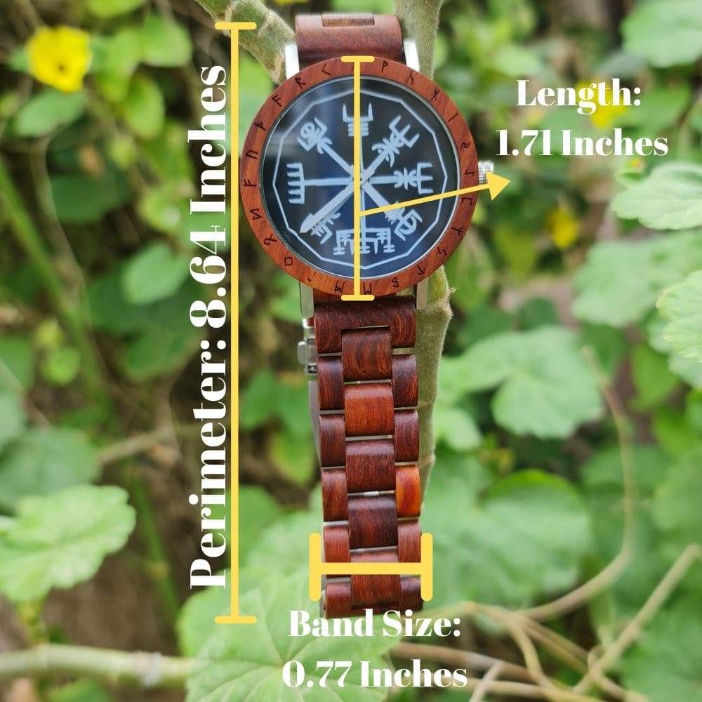 Vegvisir Handmade Engraved Wooden Watch