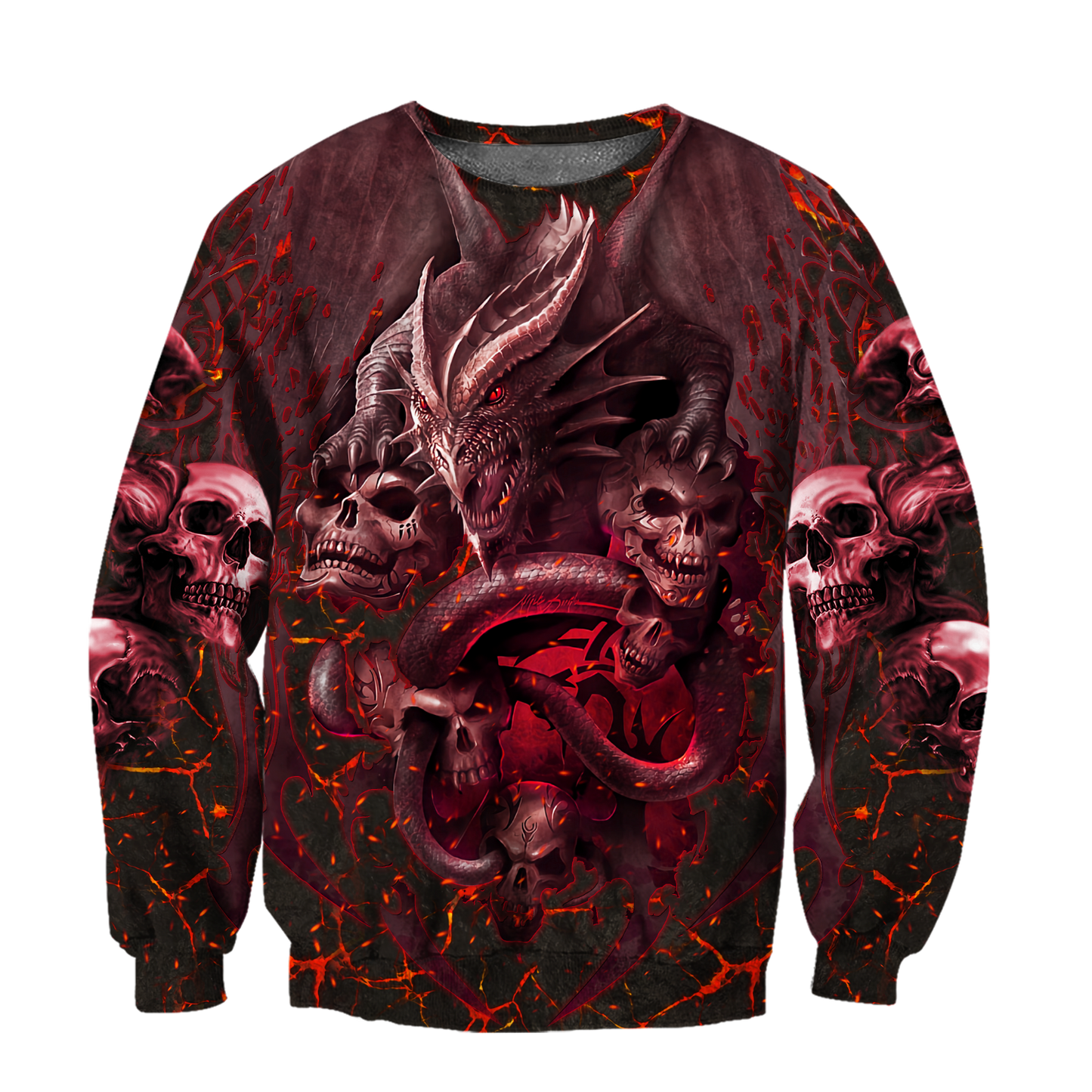 Amazing Skull Dragon All Over Printed Hoodie For Men And Women MEI