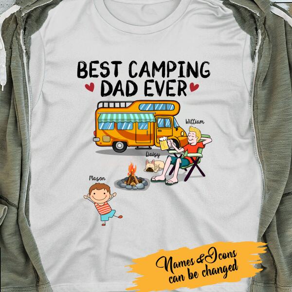BestCamping Dad Ever Personalized T-Shirt - Amazing Gift For Father's Day