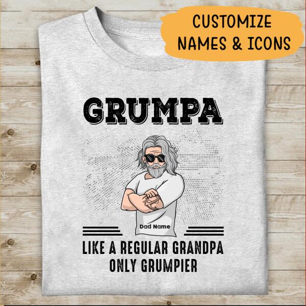 Grumpa Like A Regular Grandpa Only Grumpier Personalized T-shirt