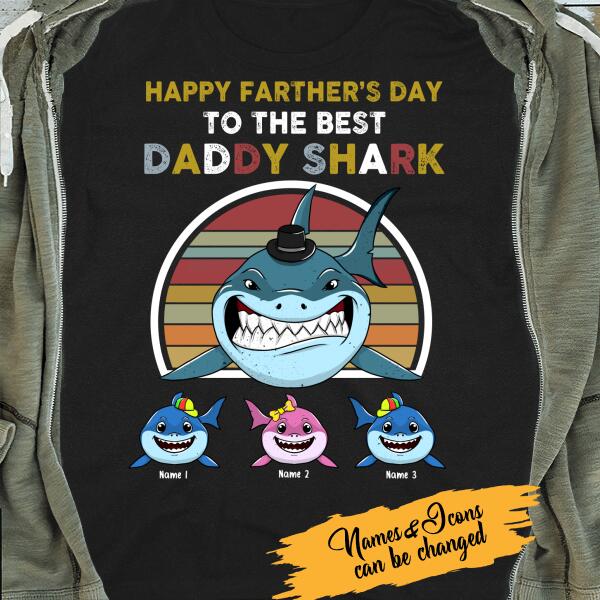 Daddy Shark Personalized T-shirt Amazing Gifts For Shark Lovers