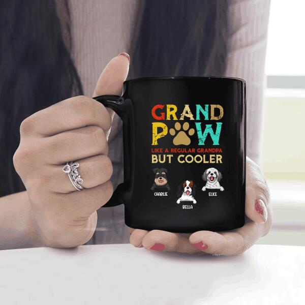 Personalized Dog Mug Grandpaw Regular Cooler Grandpa Dad, Gifts for Dog Lovers