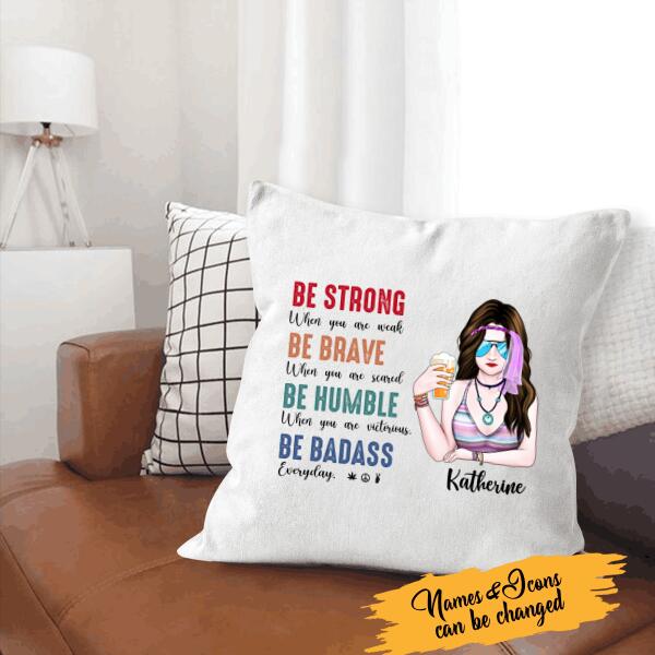 Be Badass Hippie Girl Personalized T-Shirt, Mug, Canvas Throw Pillow, Poster, Special Gifts For Hippie Lovers