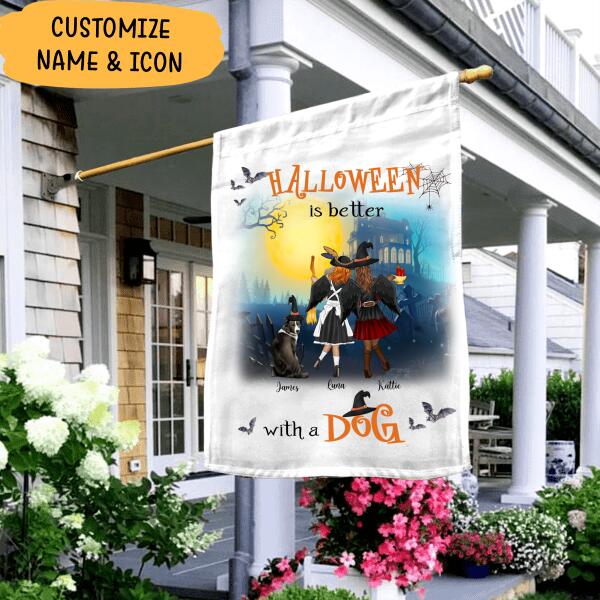 Halloween Is Better With A Dog Personalized T-Shirt, Mug, Canvas Throw Pillow, Blanket, Poster, Best Gifts For Friends, Dog Lovers And Halloween Occasion