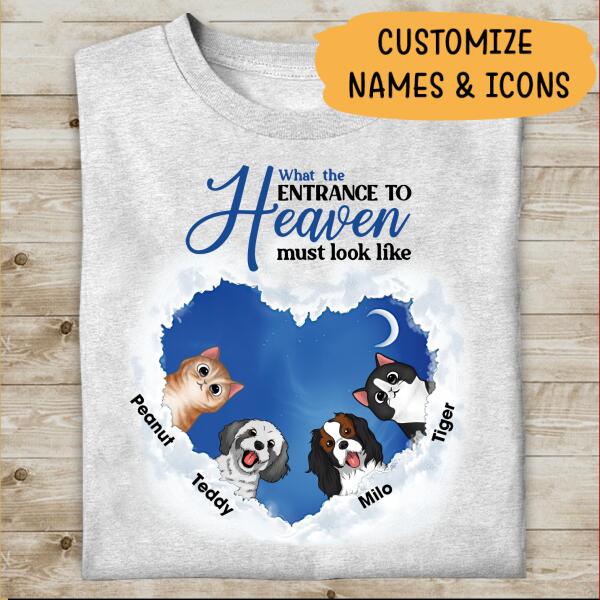 Entrance To Heaven Dogs Cats Personalized T-Shirt, Best Gift For Dogs Cats Lovers