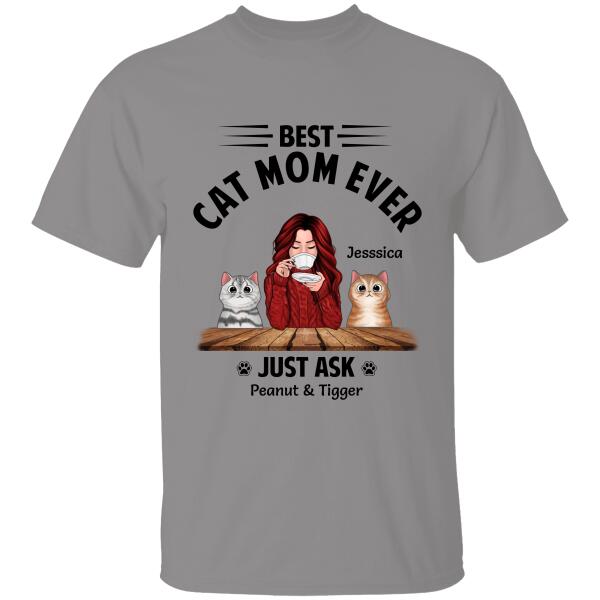 Best Cat Mom Ever Personalized T-shirt Family Custom Shirt, Gift For Mom