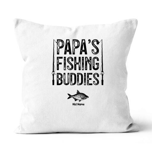 Papa's Fishing Buddies Personalized Gift Canvas Throw Pillow