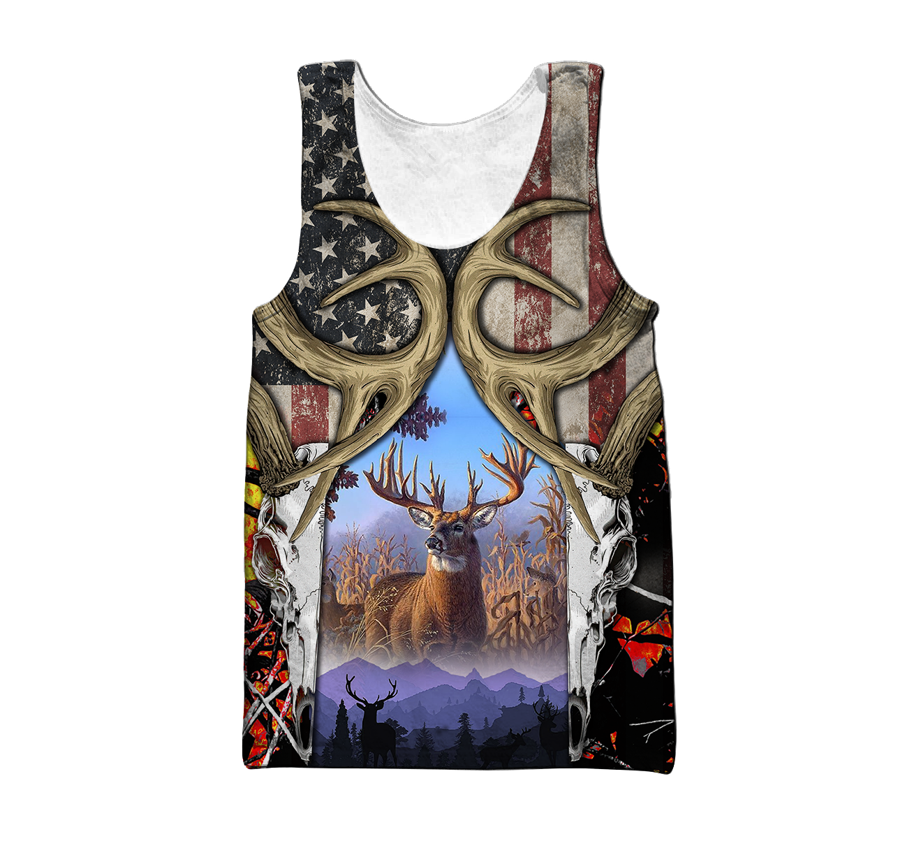 America Flag Hunting Deer Unisex Shirts DA17102001