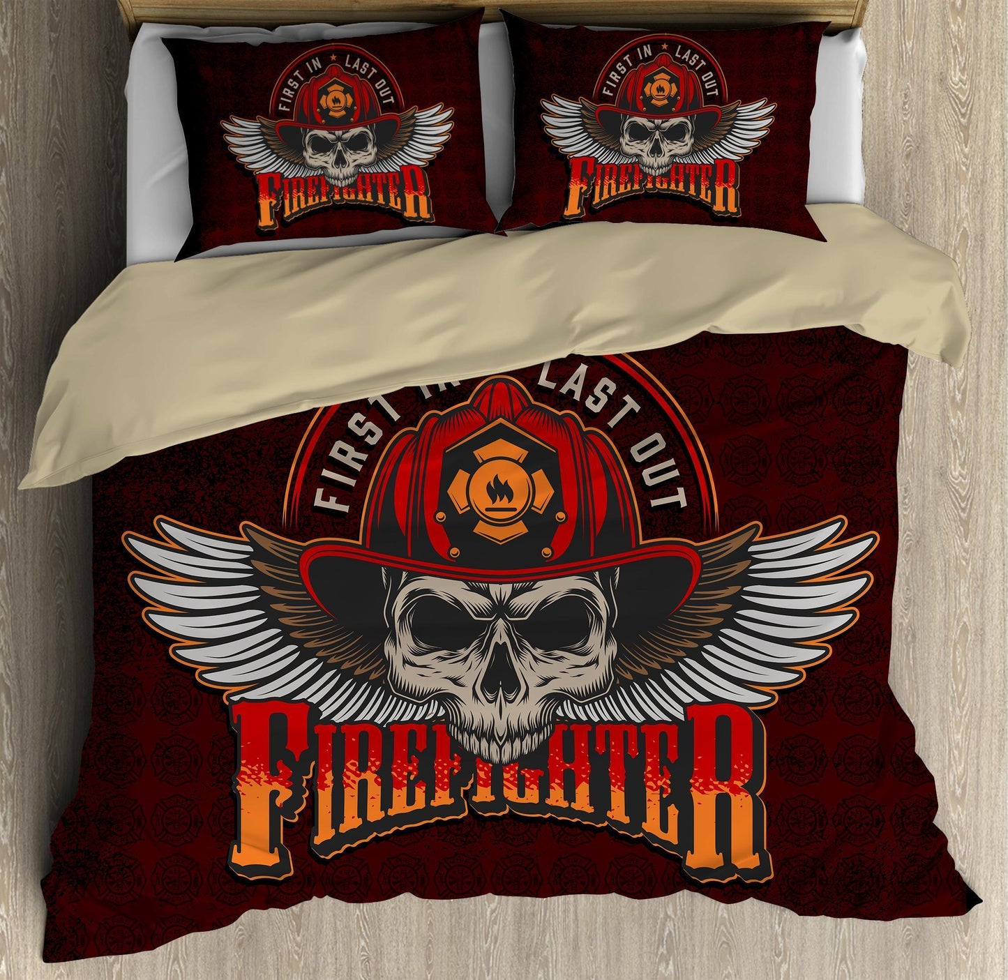 Cool Skull Firefighter Bedding Set