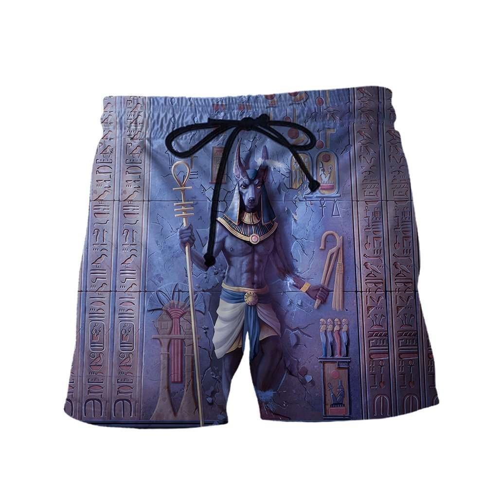 Anubis Face Blue Egypt Ancient 3D All Over Printed Clothes-Apparel-MP-Shorts-S-Vibe Cosy™