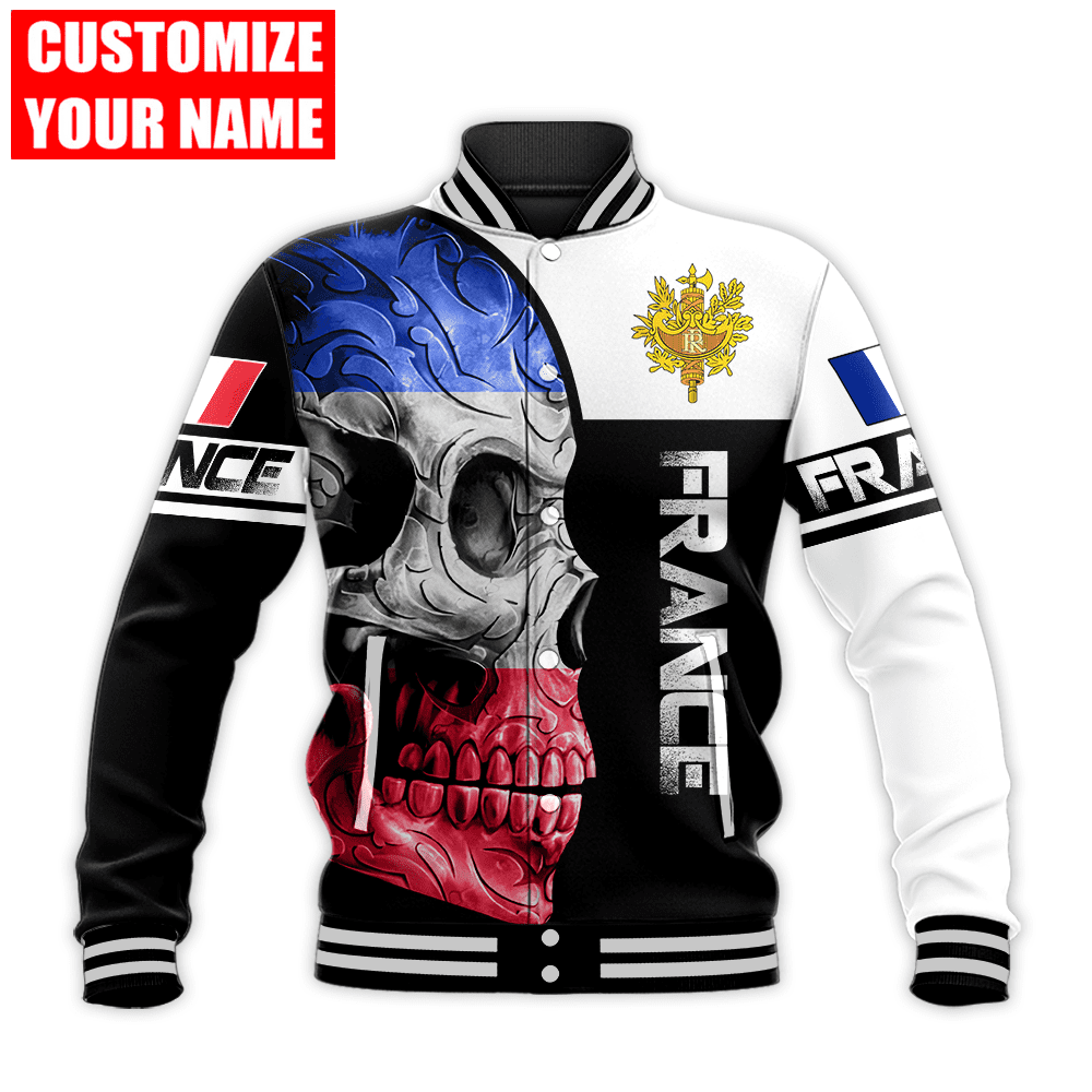 Tmarc Tee Personalized France Skull 3D All Over Printed Shirts