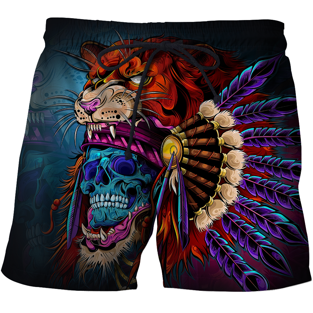 3D Lion Skull Over Printed Hoodie