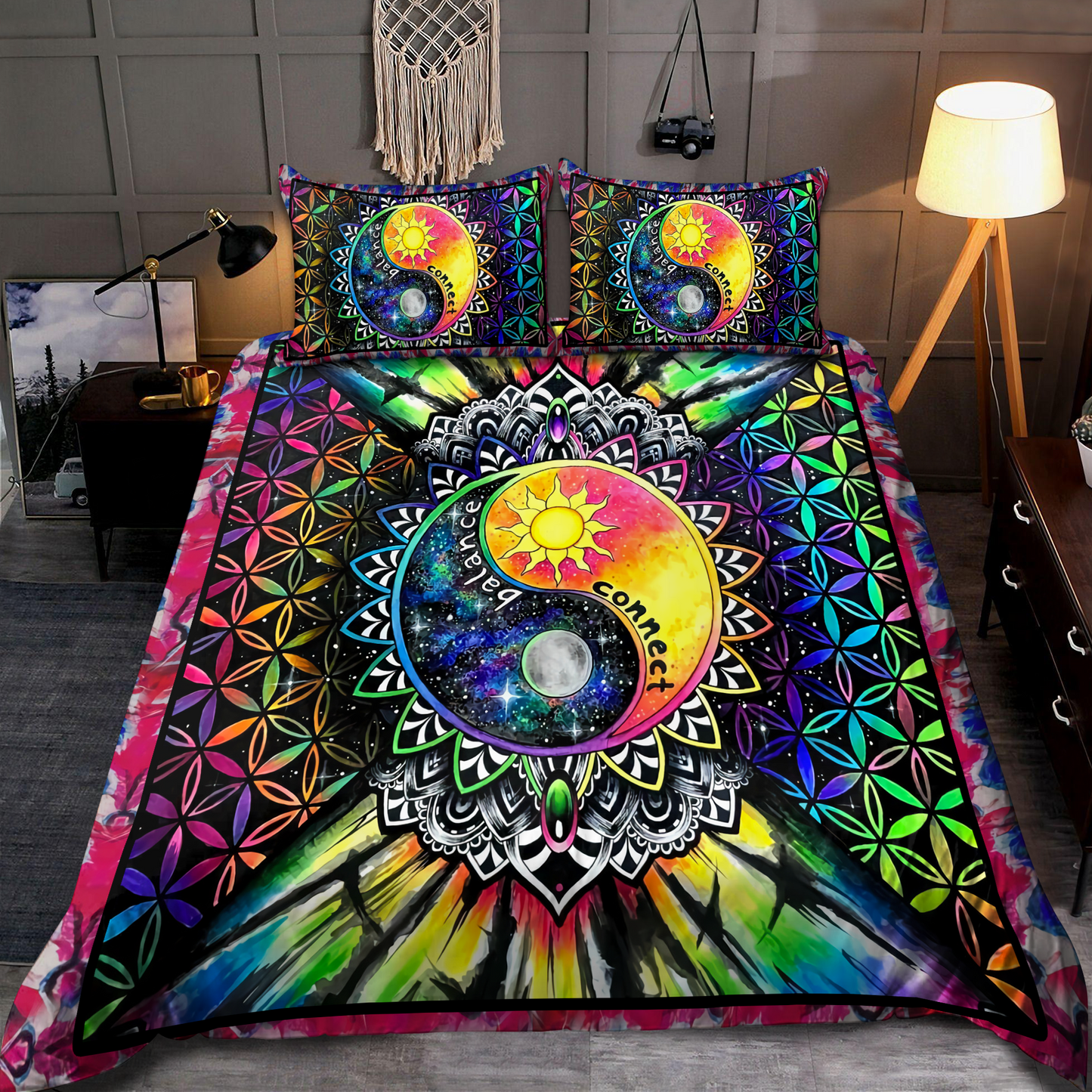 Ying Yang Hippie Bedding Set