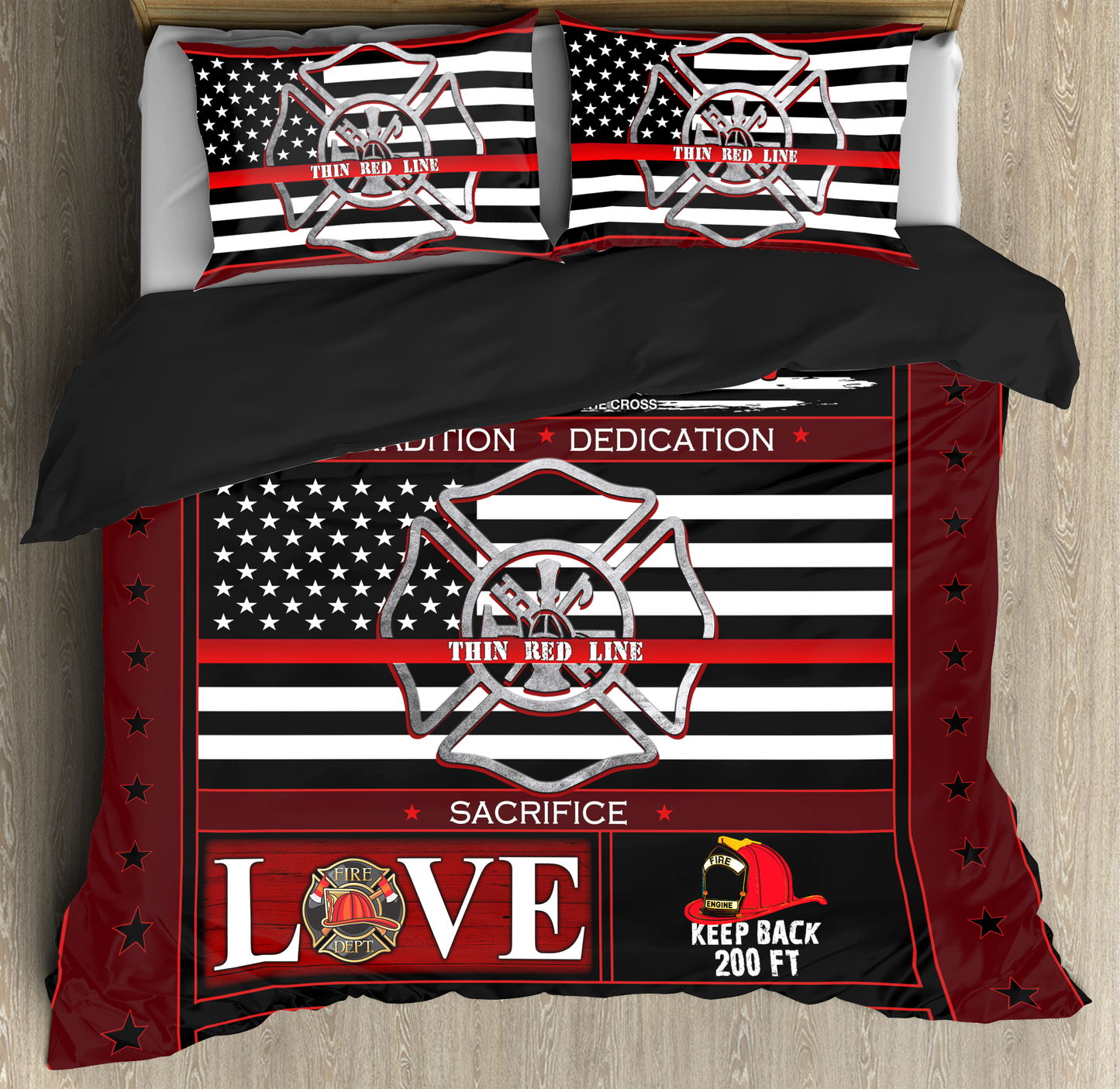 Love Firefighter Bedding Set