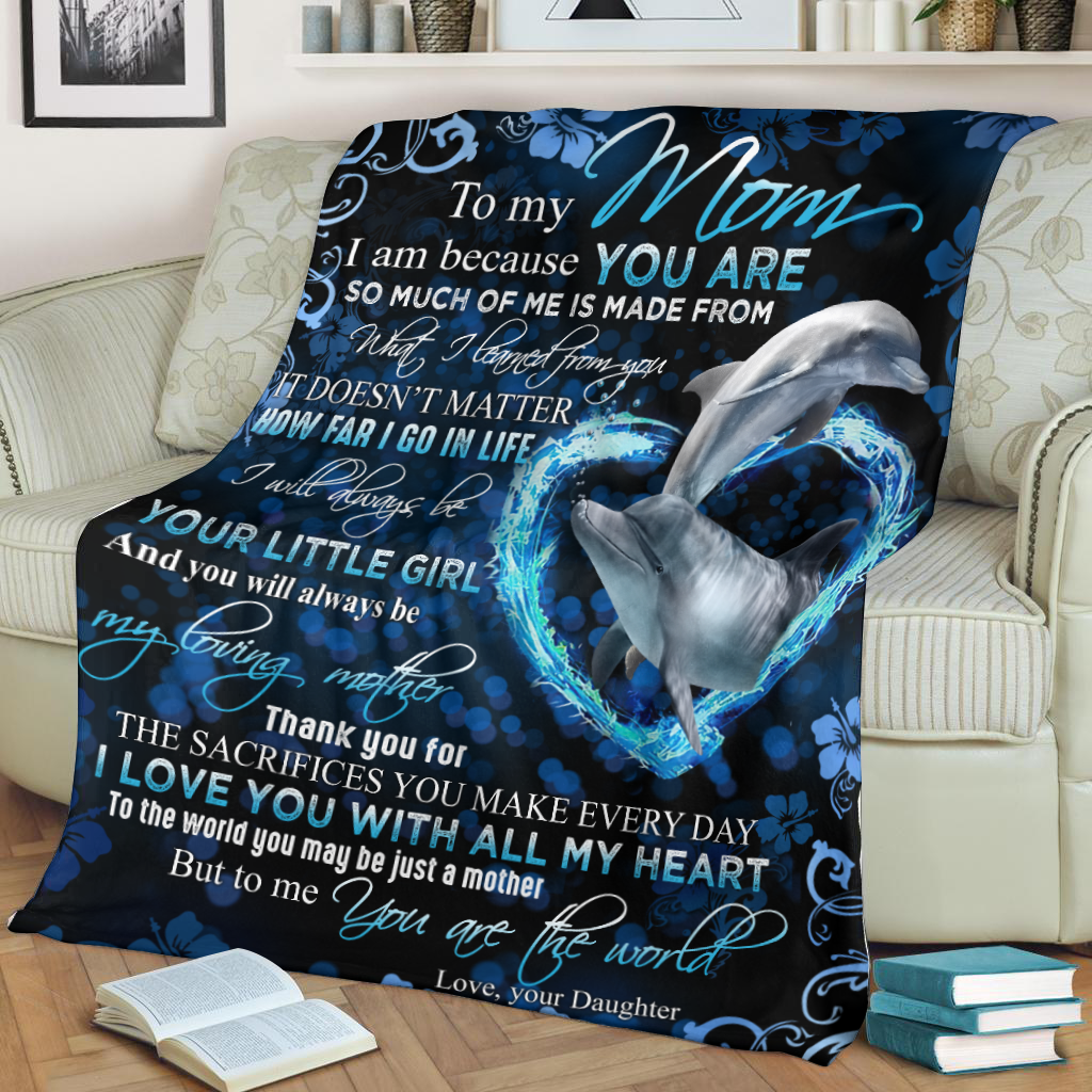 To My Mom Dolphin Blanket TA1126201