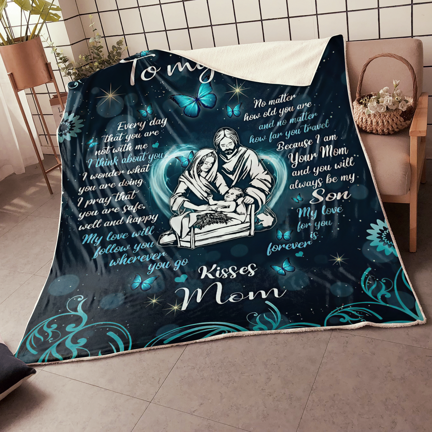 To My Son Sherpa Blanket TT