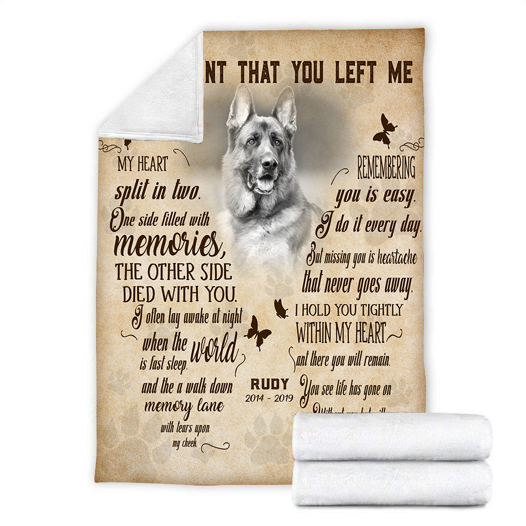 The Moment That You Left Me My Heart Split In Two Customized Pet Photo Blanket Memorial Gift