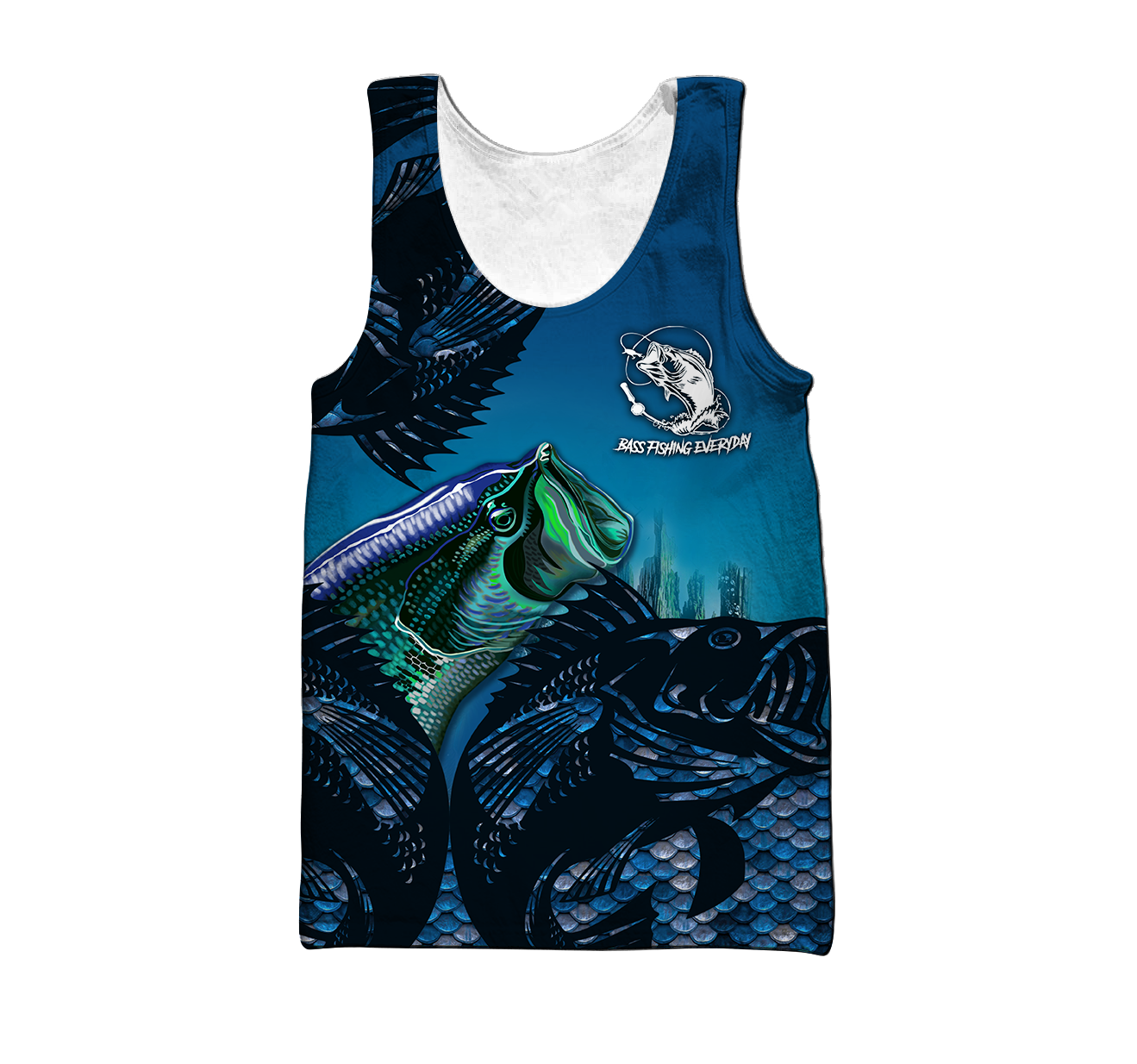 Winter Bass Fishing custom name design 3d print shirts