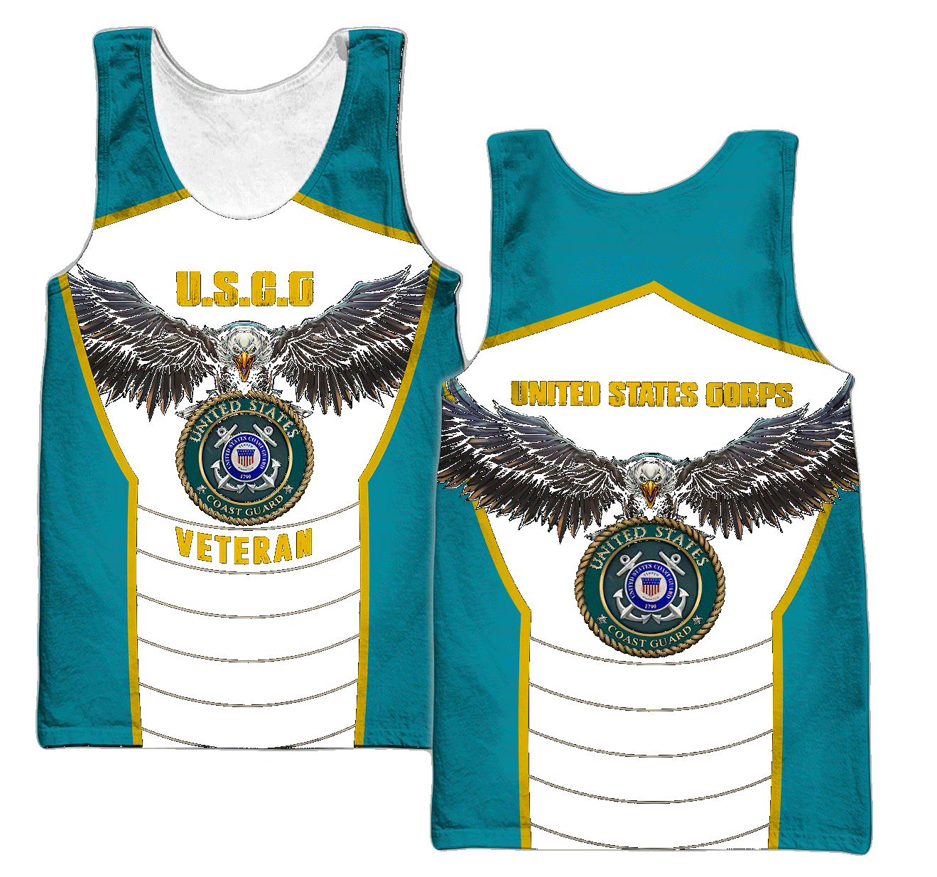 U.S Coast Guard veteran Eagle Pride design 3d print shirts Proud Military