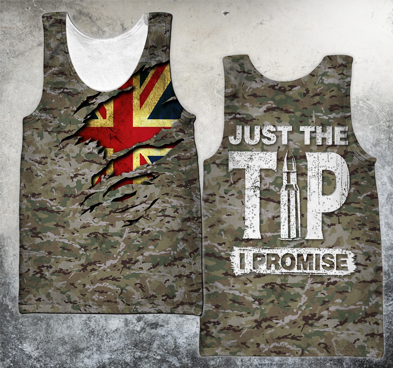 British Camo Just the tip I promise 3D Design Print Shirts