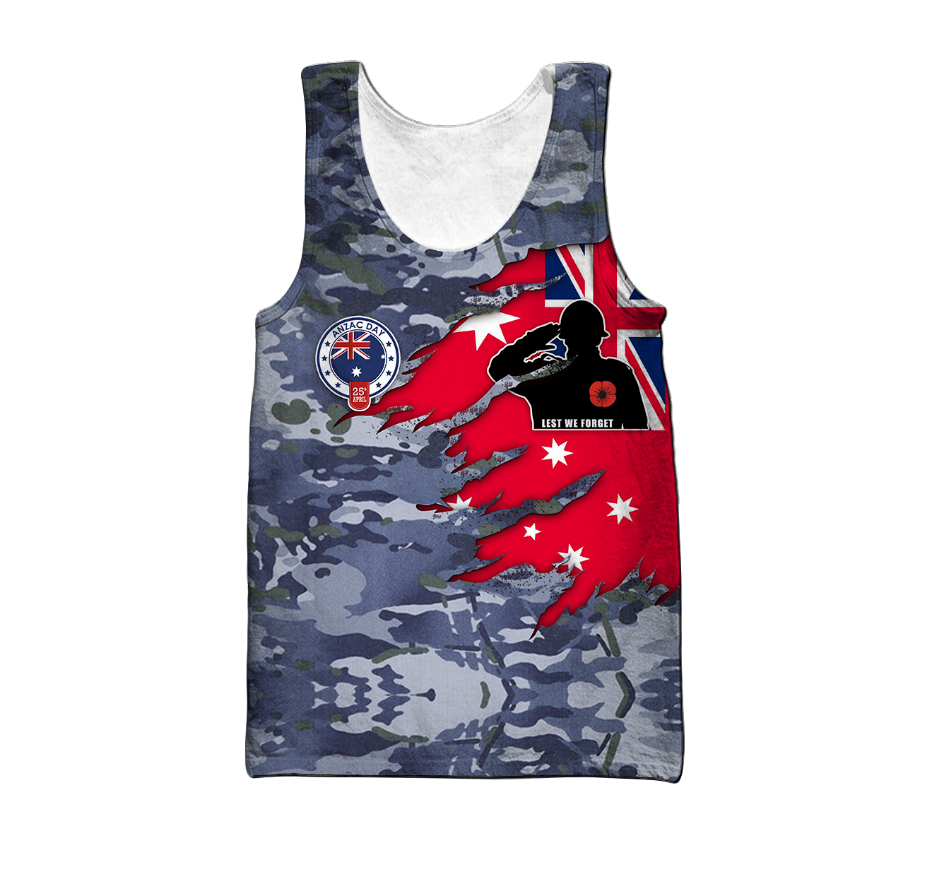 Tmarc Tee Anzac day remembrance Kiwi and Australia Navy Camo 3D print shirt