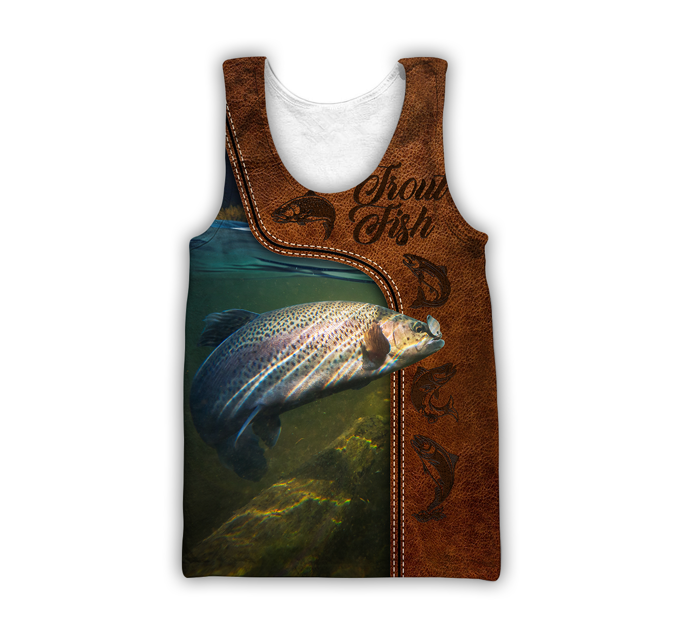 Trout Fishing water camo Cosplay leather 3D print shirts