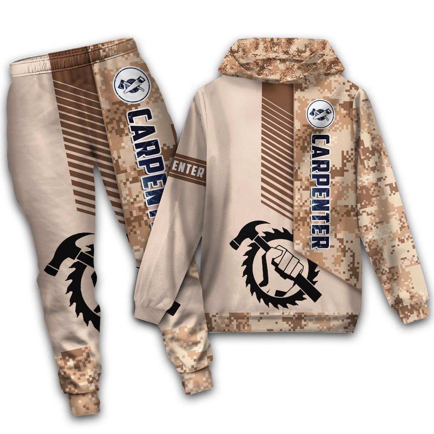 Tmarctee Customized Name Carpenter 3D All Over Printed Combo Hoodie + Sweatpant C13 NH13092104