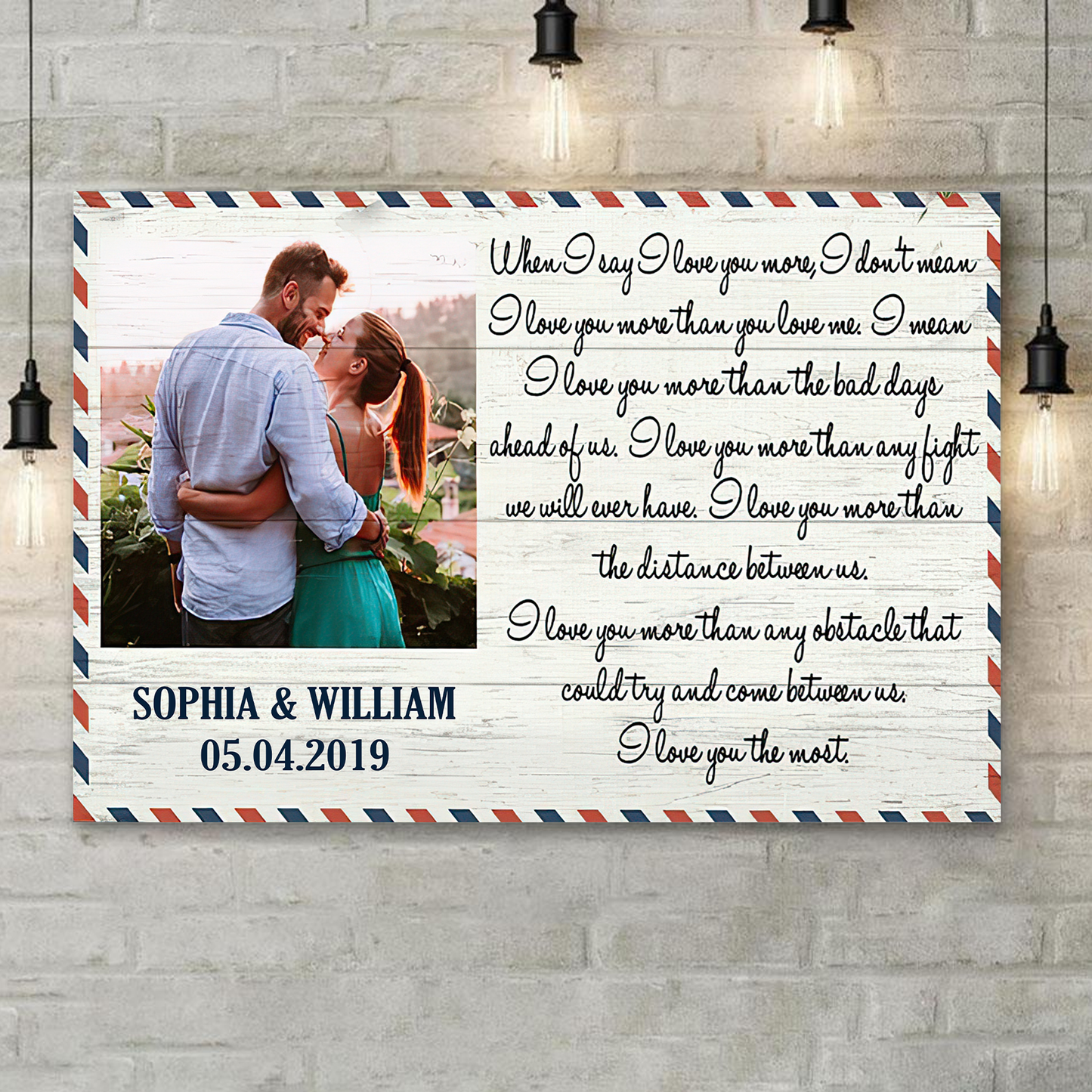 When I Say I Love You More Canvas Poster Best Gift For Couple Home Decor Special Style Letter