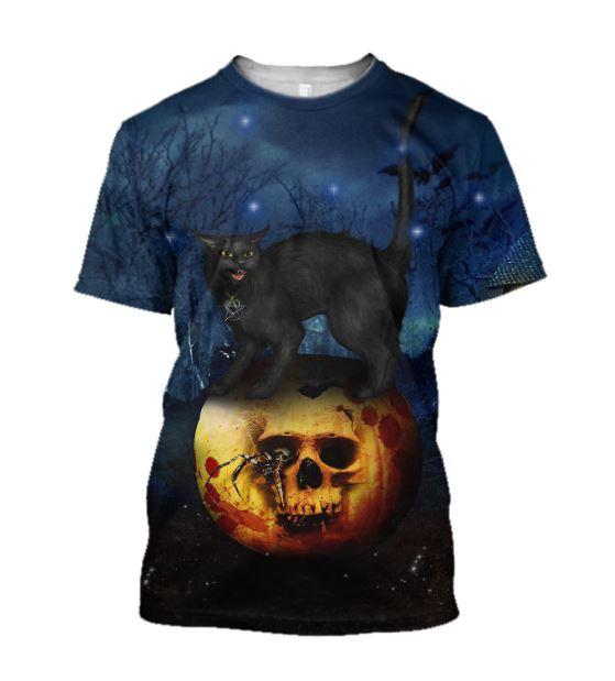 Halloween Skull Black Cat 3D For Men And Woman AM082022-LAM